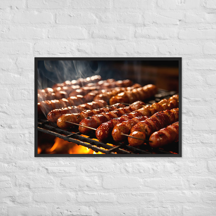 Sausage Skewers Framed poster 🤤 from Yumify.AI