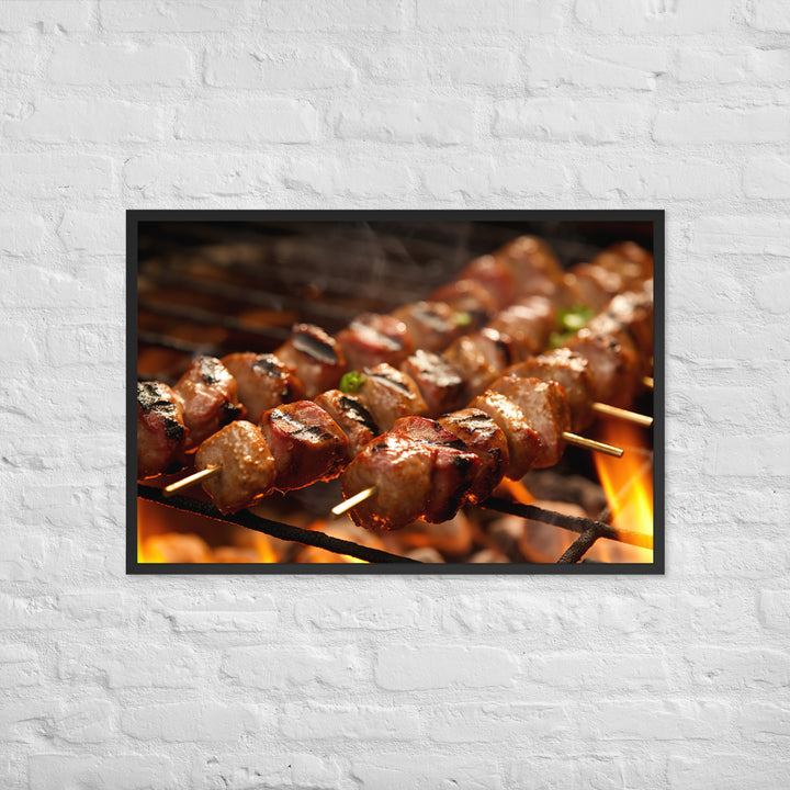 Sausage Skewers Framed poster 🤤 from Yumify.AI