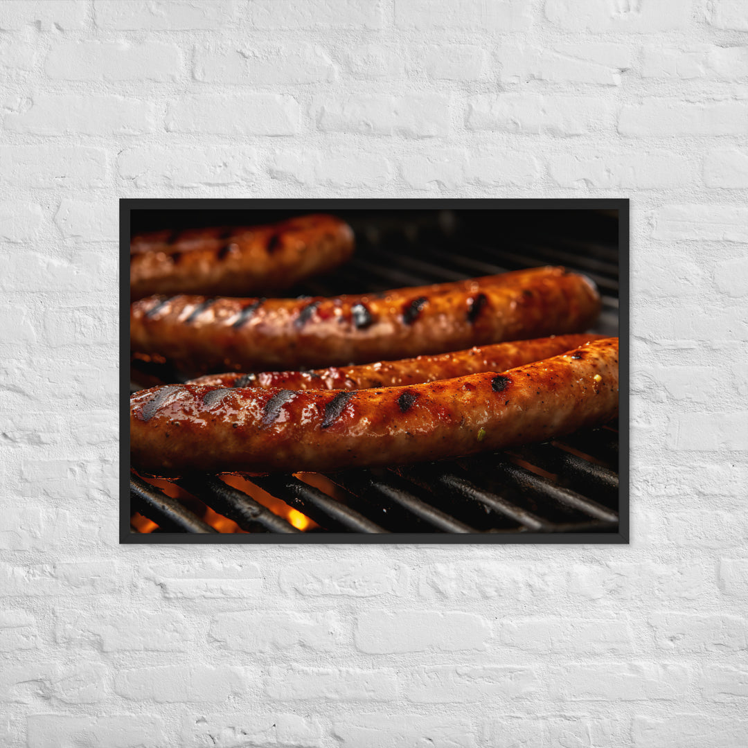 Grilled Sausage Framed poster 🤤 from Yumify.AI