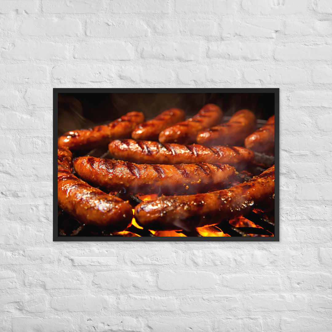 Grilled Sausage Framed poster 🤤 from Yumify.AI