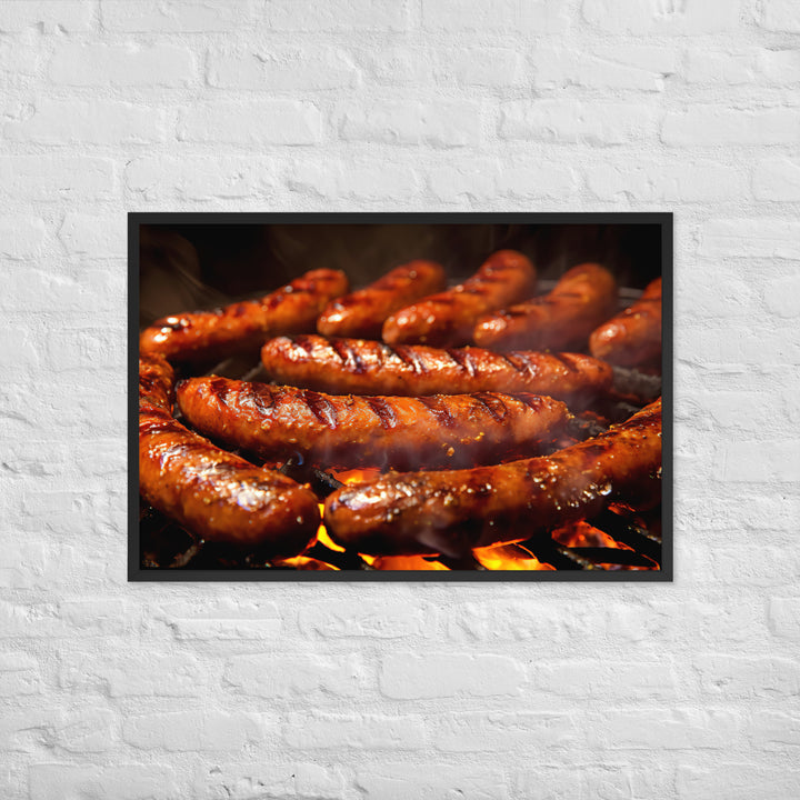 Grilled Sausage Framed poster 🤤 from Yumify.AI