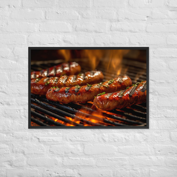 Grilled Sausage Framed poster 🤤 from Yumify.AI