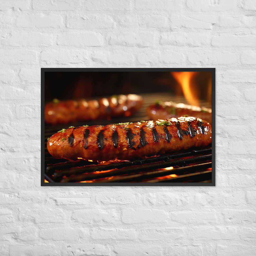 Grilled Sausage Framed poster 🤤 from Yumify.AI