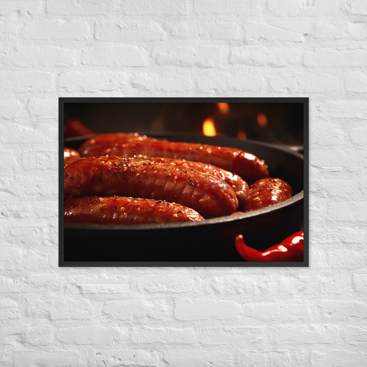 Baked Sausage Framed poster 🤤 from Yumify.AI