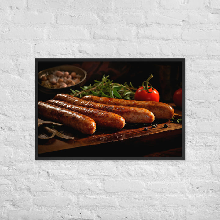 Baked Sausage Framed poster 🤤 from Yumify.AI