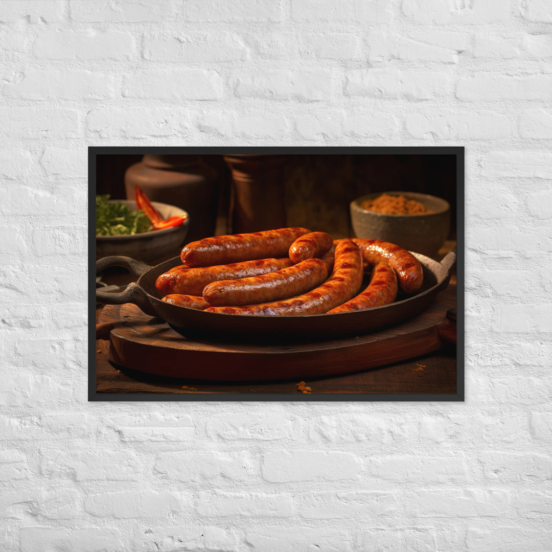 Baked Sausage Framed poster 🤤 from Yumify.AI