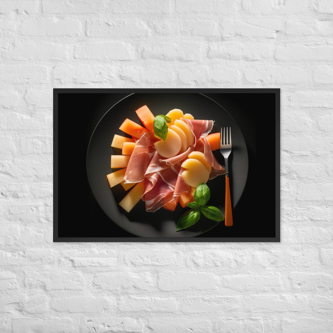 Parma Ham and Melon Appetizer Framed poster 🤤 from Yumify.AI