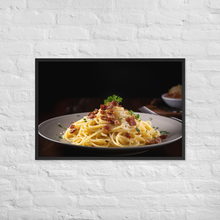 Spaghetti Carbonara with Bacon Framed poster 🤤 from Yumify.AI