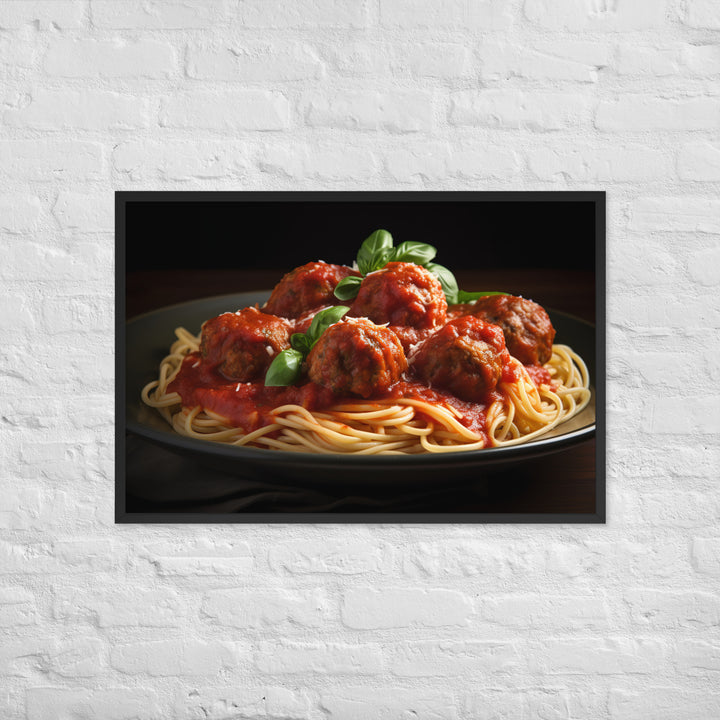 Classic Spaghetti and Meatballs Framed poster 🤤 from Yumify.AI