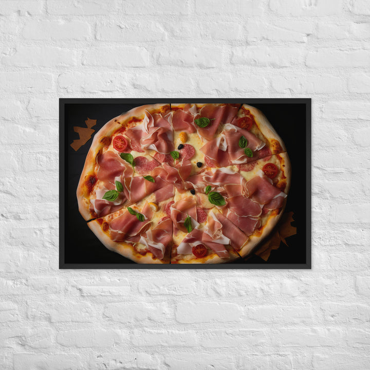 Parma Ham and Mozzarella Pizza Framed poster 🤤 from Yumify.AI