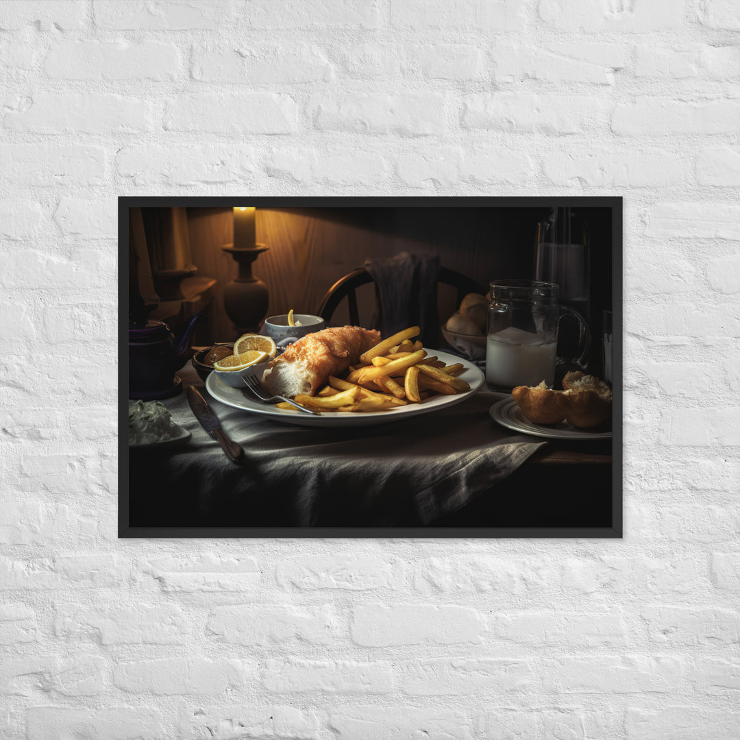 Fish and Chips Framed poster 🤤 from Yumify.AI