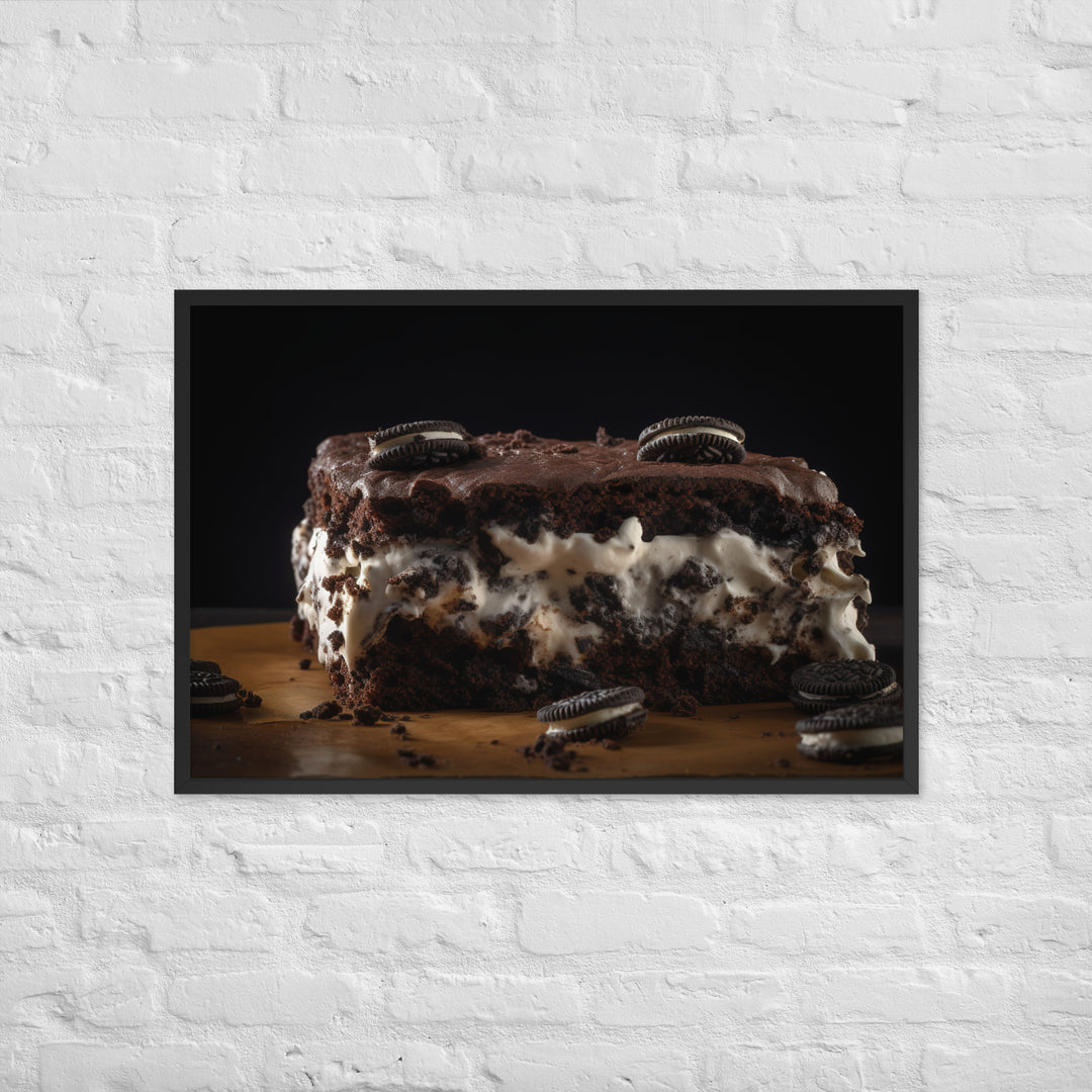 Oreo Brownie Ice Cream Sandwich Framed poster 🤤 from Yumify.AI