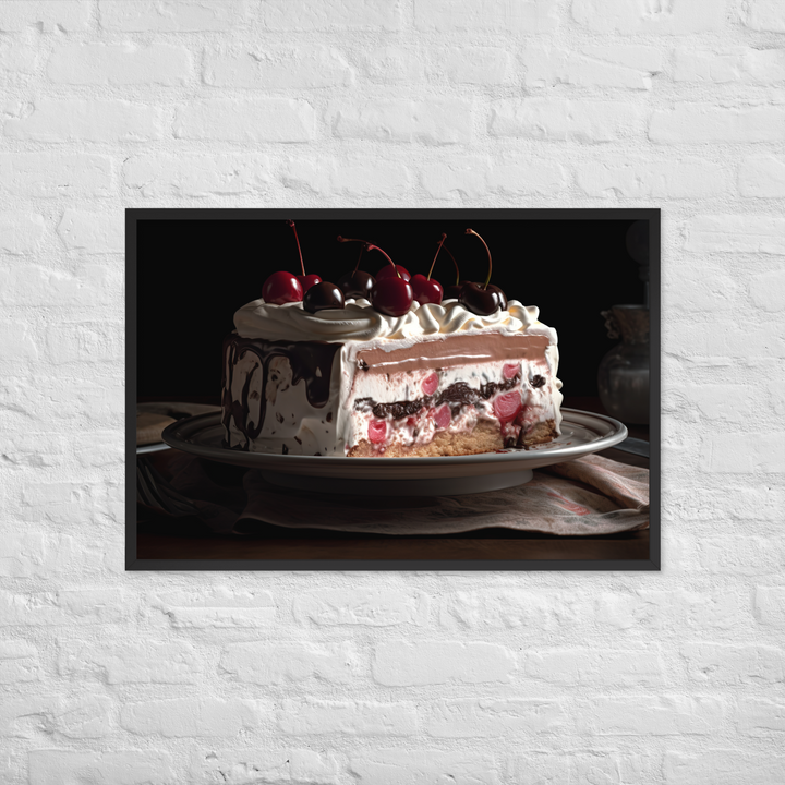 Neapolitan Ice Cream Cake Framed poster 🤤 from Yumify.AI