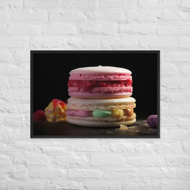 Macaron Ice Cream Sandwich Framed poster 🤤 from Yumify.AI