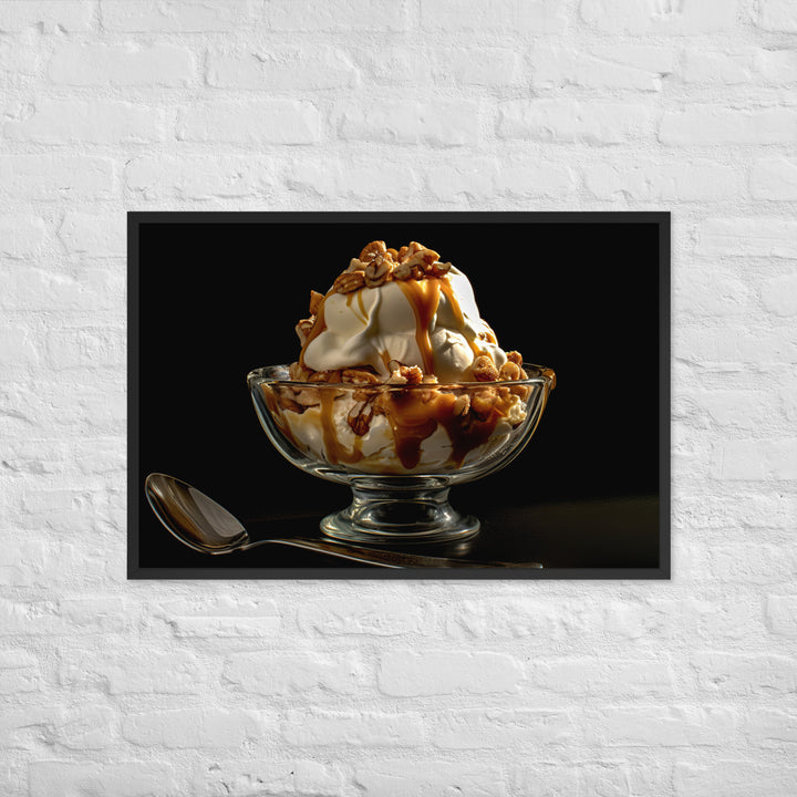 Nutty Caramel Sundae Framed poster 🤤 from Yumify.AI