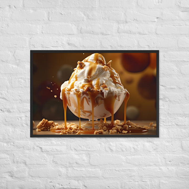 Nutty Caramel Sundae Framed poster 🤤 from Yumify.AI