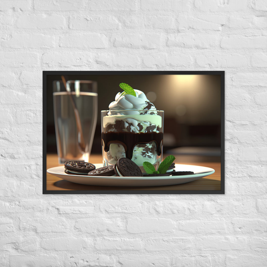 Mint Oreo Sundae Framed poster 🤤 from Yumify.AI