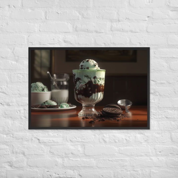 Mint Oreo Sundae Framed poster 🤤 from Yumify.AI