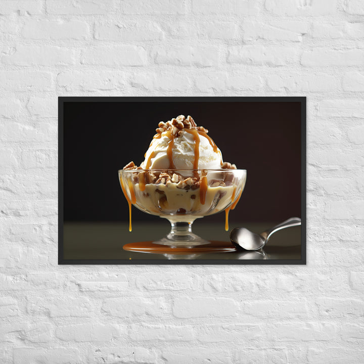 Caramel Pecan Sundae Framed poster 🤤 from Yumify.AI