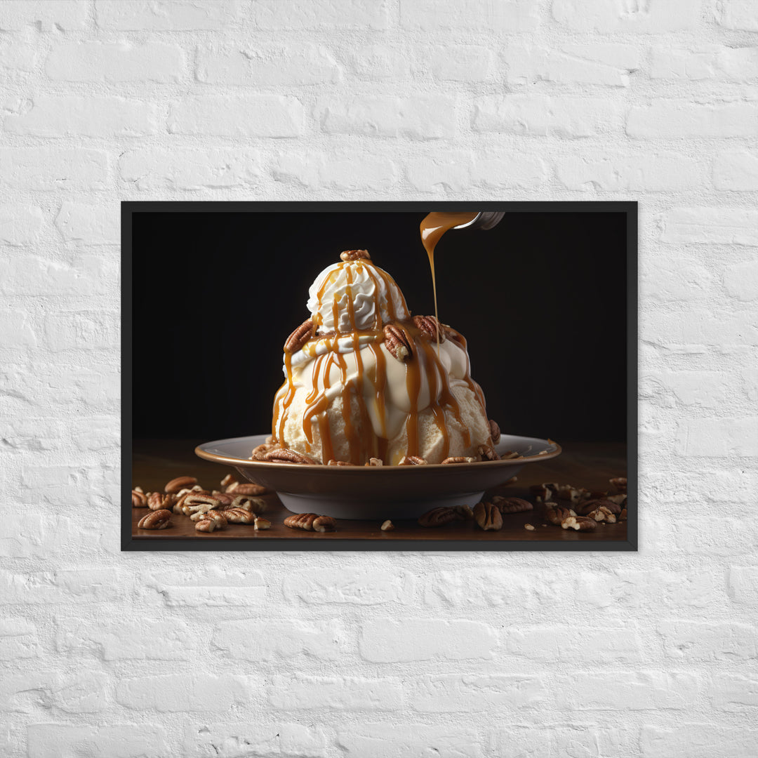 Caramel Pecan Sundae Framed poster 🤤 from Yumify.AI