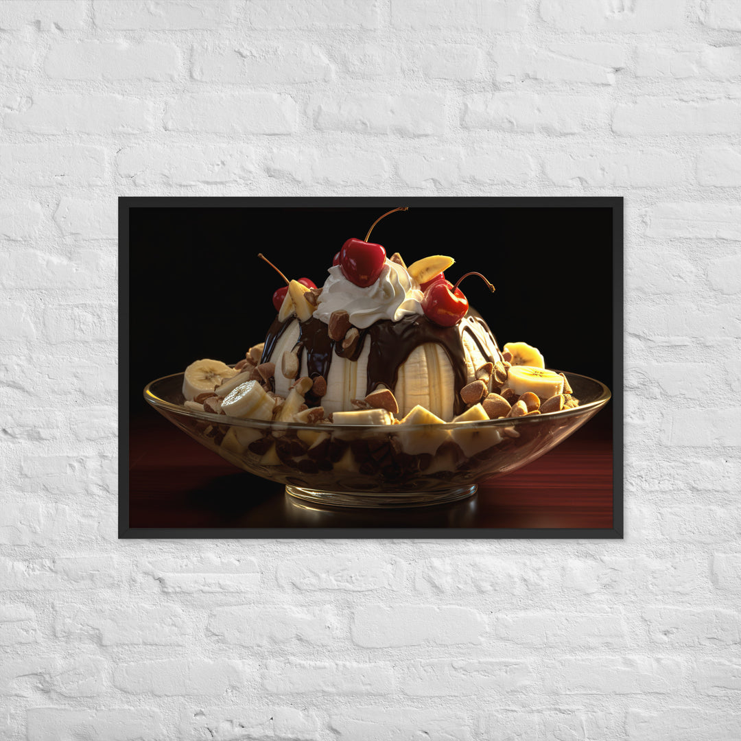 Banana Split Sundae Framed poster 🤤 from Yumify.AI