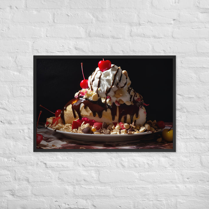 Banana Split Sundae Framed poster 🤤 from Yumify.AI