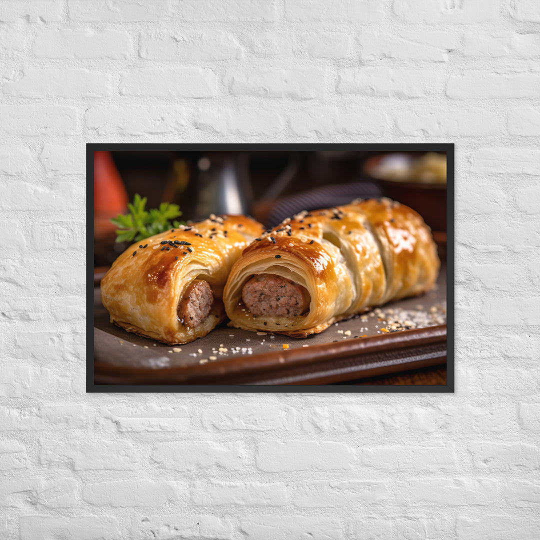 Pork and Apple Sausage Roll Framed poster 🤤 from Yumify.AI