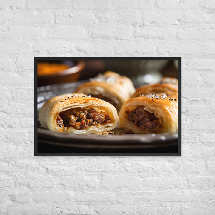 Moroccan Spiced Sausage Roll Framed poster 🤤 from Yumify.AI