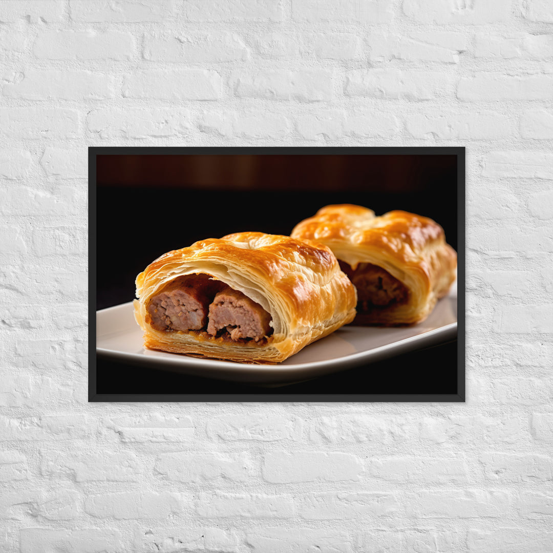 Beef and Onion Sausage Roll Framed poster 🤤 from Yumify.AI