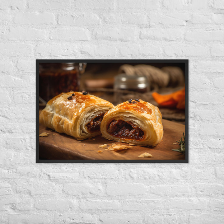 BBQ Sausage Roll Framed poster 🤤 from Yumify.AI