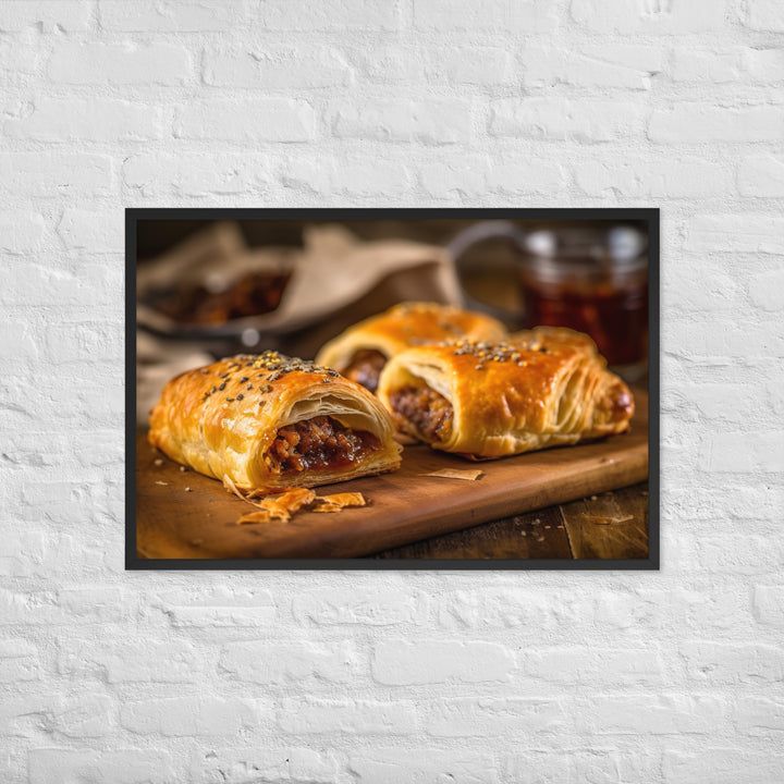 BBQ Sausage Roll Framed poster 🤤 from Yumify.AI