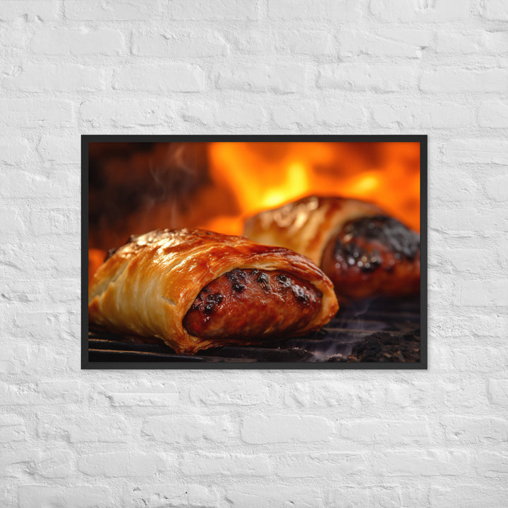 BBQ Sausage Roll Framed poster 🤤 from Yumify.AI