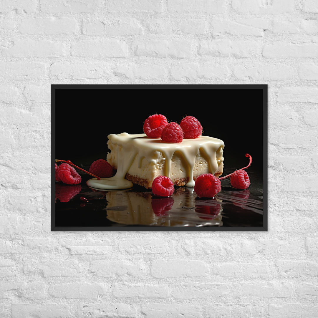 White Chocolate Raspberry Cheesecake Framed poster 🤤 from Yumify.AI