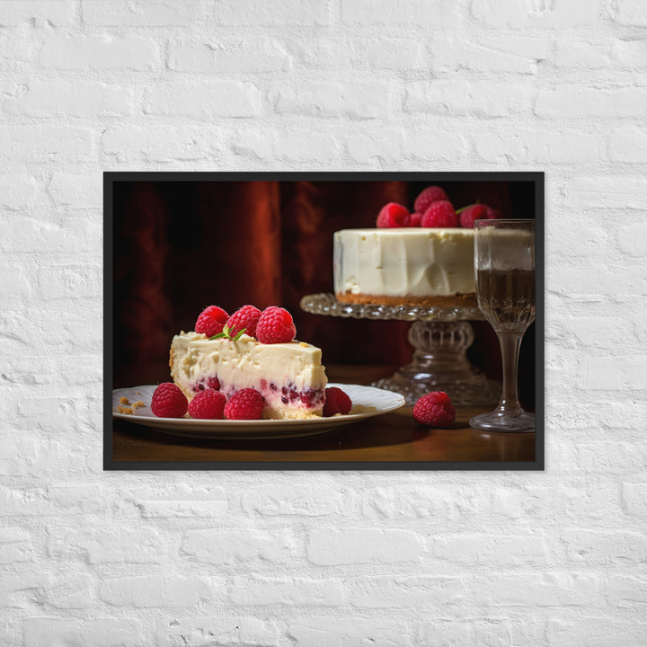 White Chocolate Raspberry Cheesecake Framed poster 🤤 from Yumify.AI