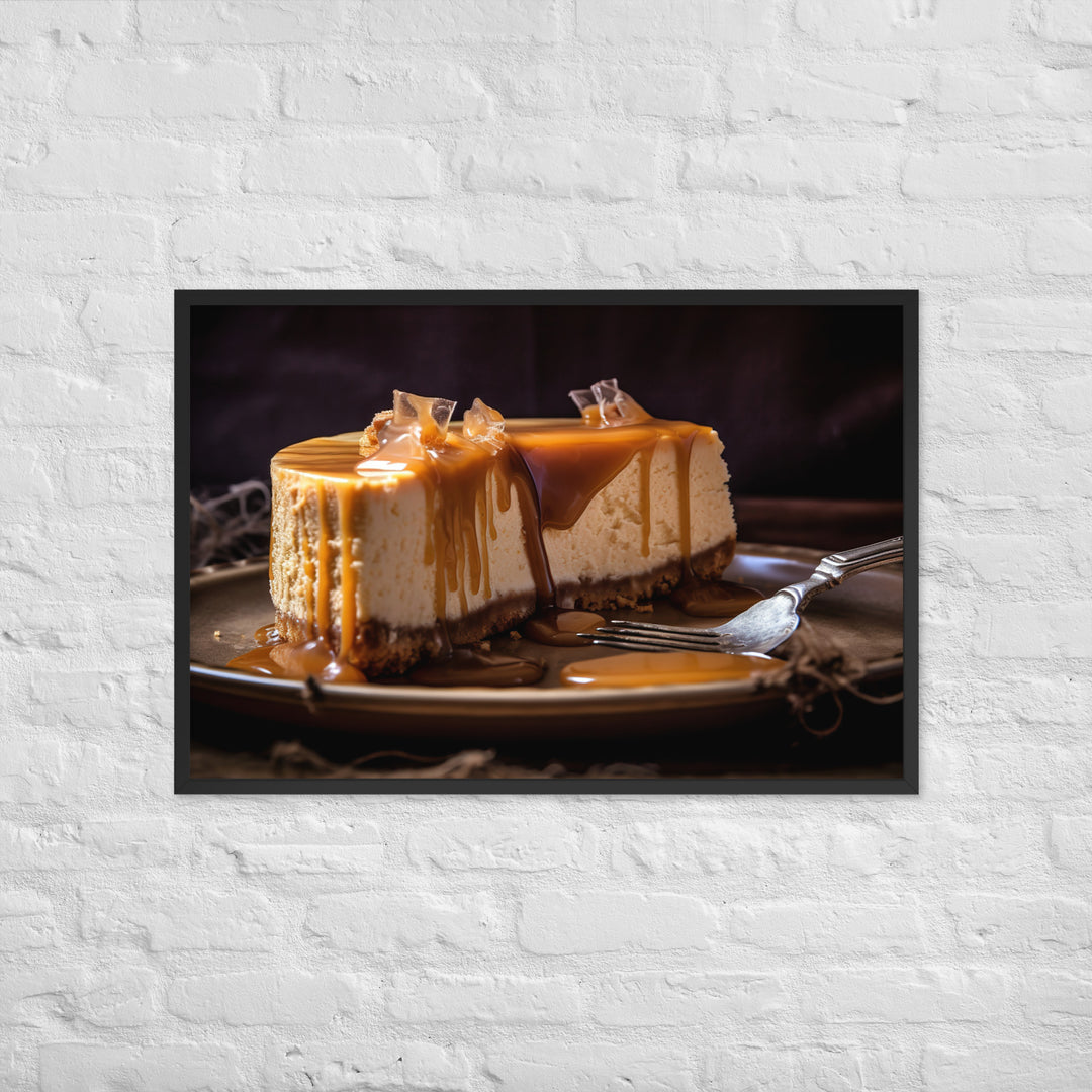 Salted Caramel Cheesecake Framed poster 🤤 from Yumify.AI