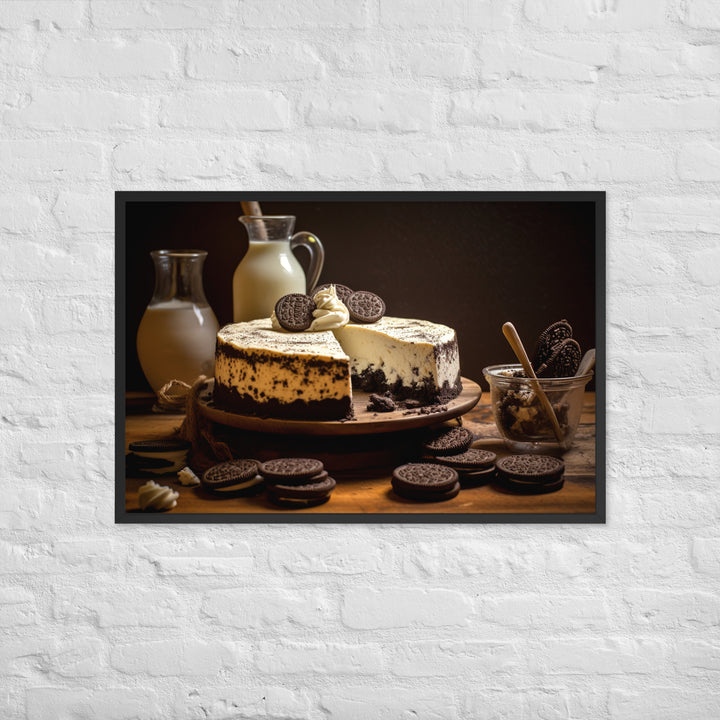 Cookies and Cream Cheesecake Framed poster 🤤 from Yumify.AI