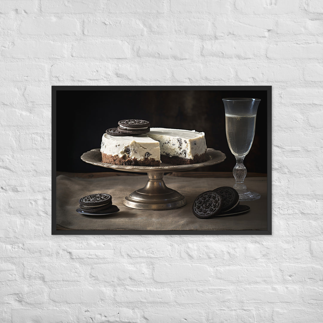 Cookies and Cream Cheesecake Framed poster 🤤 from Yumify.AI
