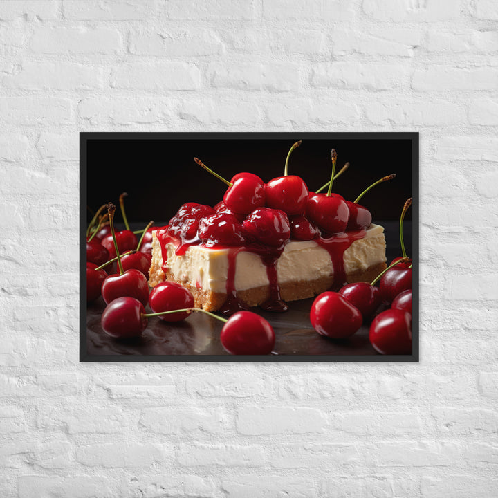 Cherry Cheesecake Framed poster 🤤 from Yumify.AI