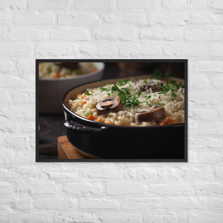 Baked Sausage and Mushroom Risotto Framed poster 🤤 from Yumify.AI