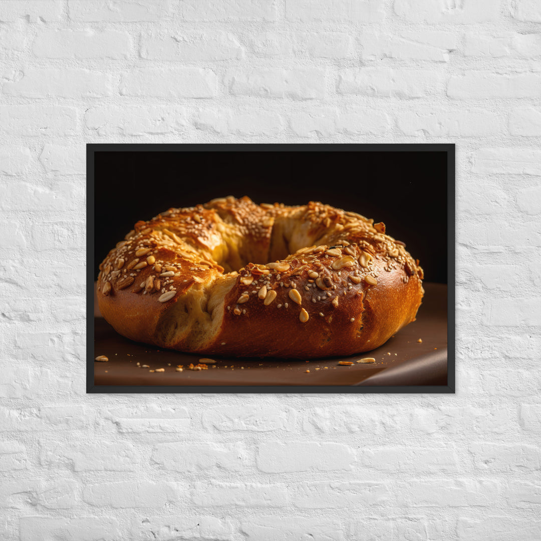 Whole Wheat Bagel Framed poster 🤤 from Yumify.AI