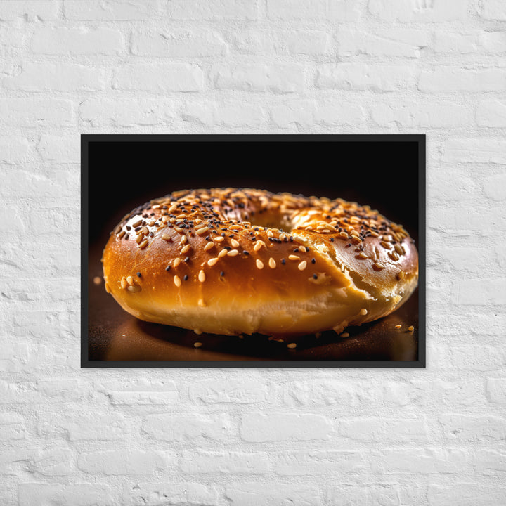 Sesame Bagel Framed poster 🤤 from Yumify.AI