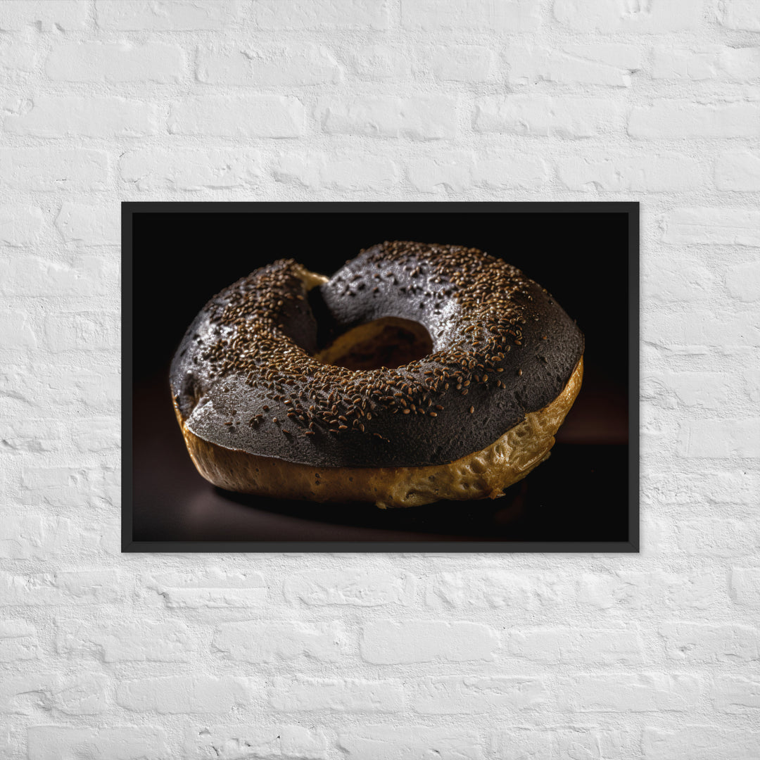 Pumpernickel Bagel Framed poster 🤤 from Yumify.AI
