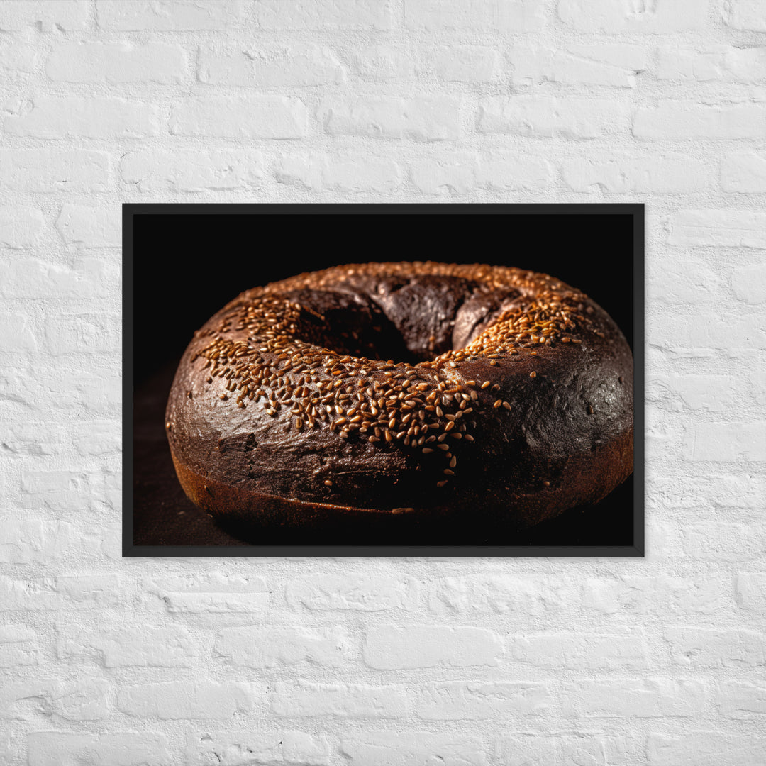 Pumpernickel Bagel Framed poster 🤤 from Yumify.AI