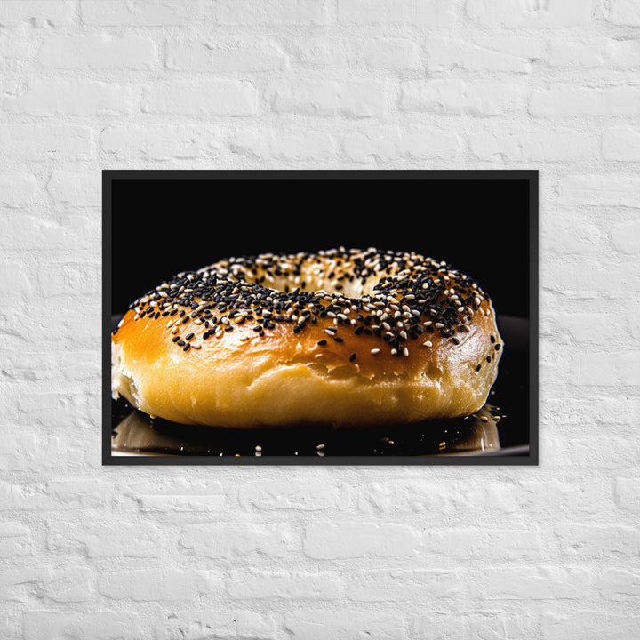 Poppy Seed Bagel Framed poster 🤤 from Yumify.AI