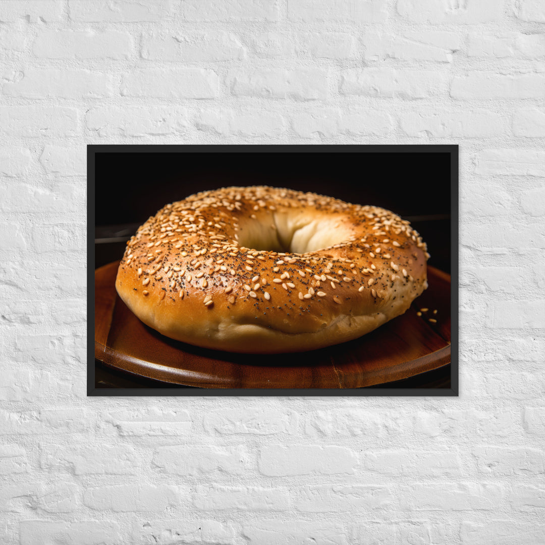 Plain Bagel Framed poster 🤤 from Yumify.AI