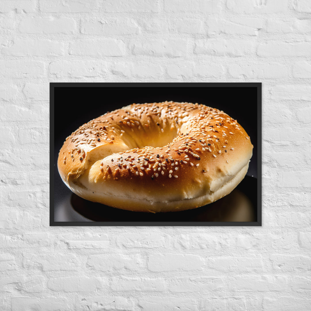 Plain Bagel Framed poster 🤤 from Yumify.AI