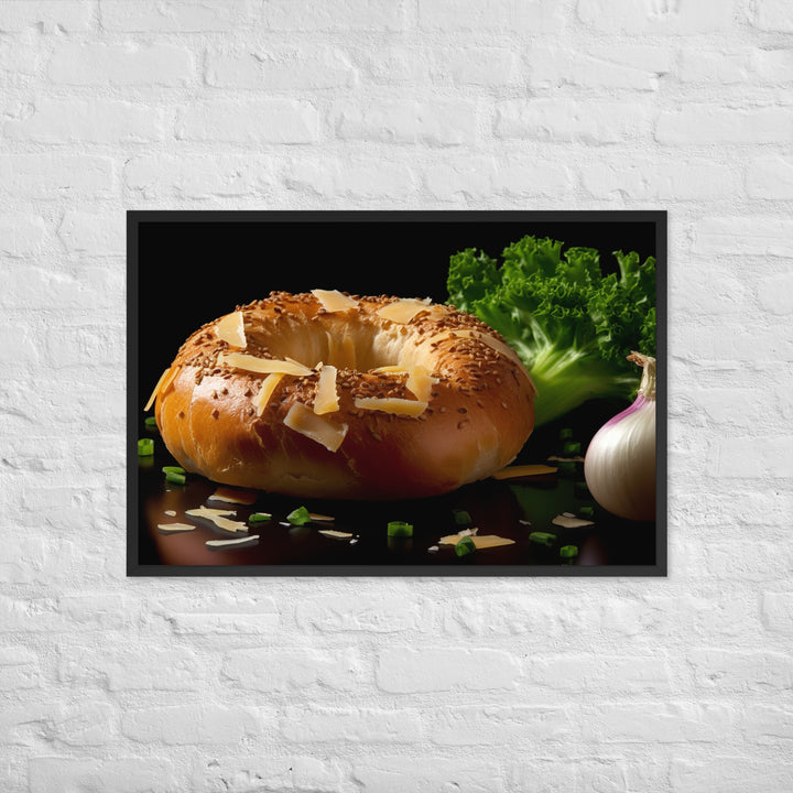 Onion Bagel Framed poster 🤤 from Yumify.AI