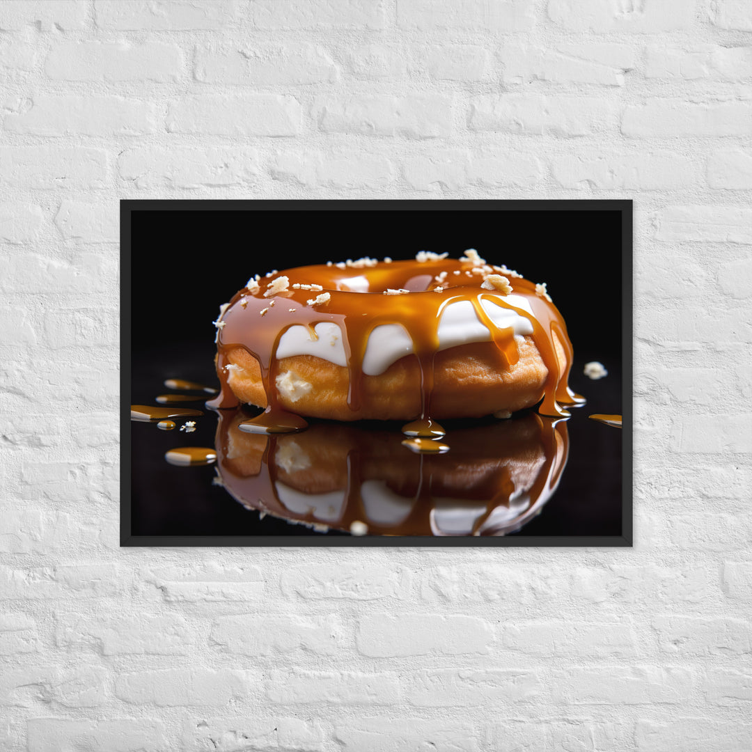 Salted Caramel Donut Framed poster 🤤 from Yumify.AI