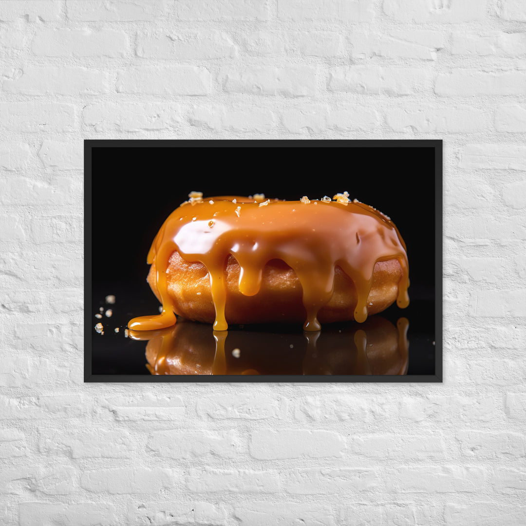 Salted Caramel Donut Framed poster 🤤 from Yumify.AI