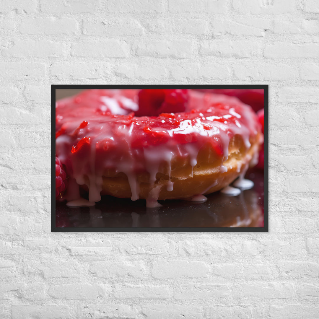 Raspberry Filled Donut Framed poster 🤤 from Yumify.AI